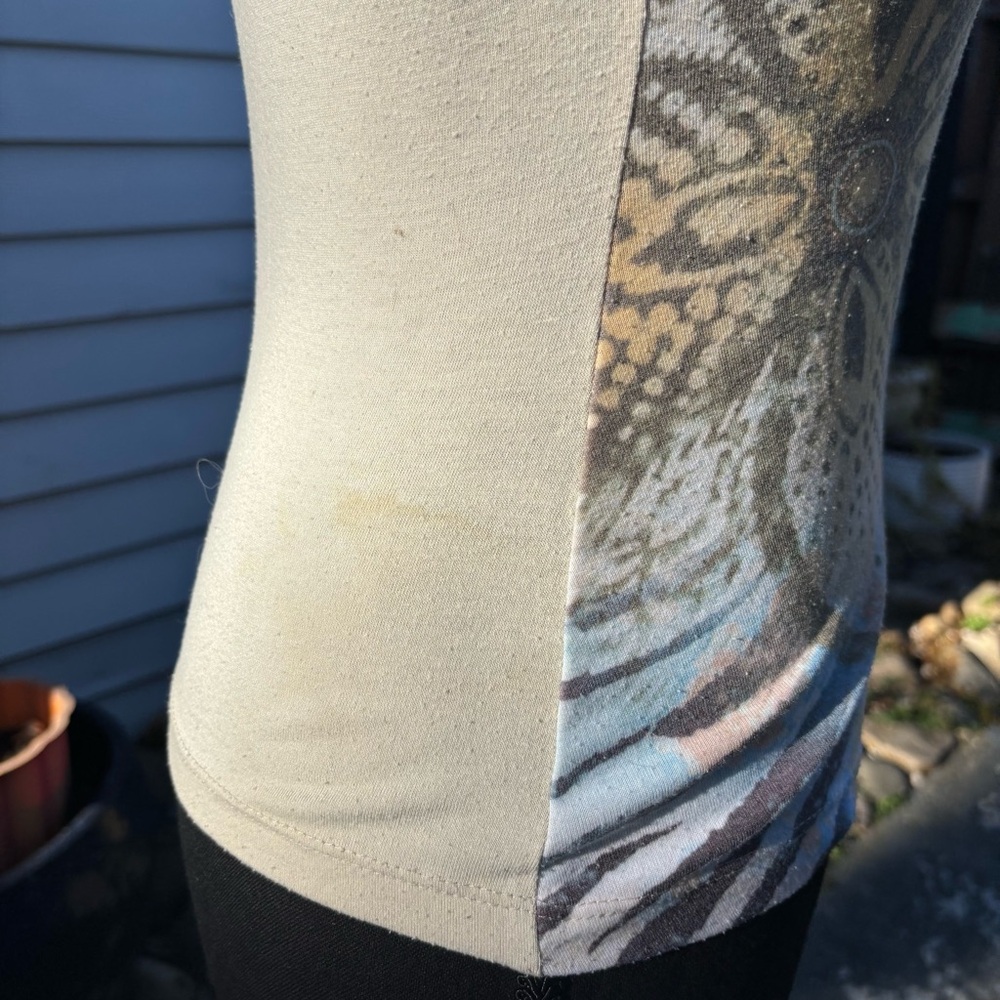 XOXO Vintage Nude Beaded Tank Top Floral Print Y2K Size Medium - Picture 9 of 16